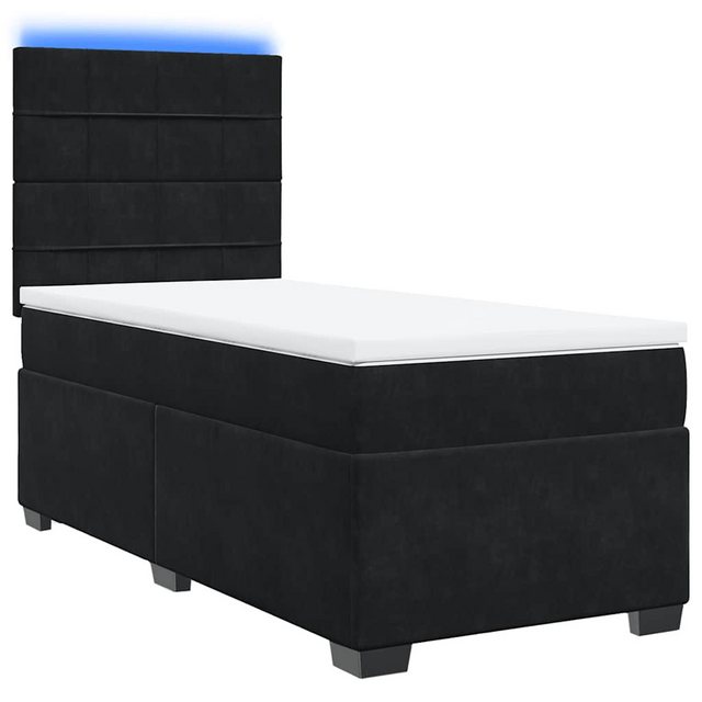 vidaXL Boxspringbett, Boxspringbett mit Matratze Schwarz 80x200 cm Samt günstig online kaufen