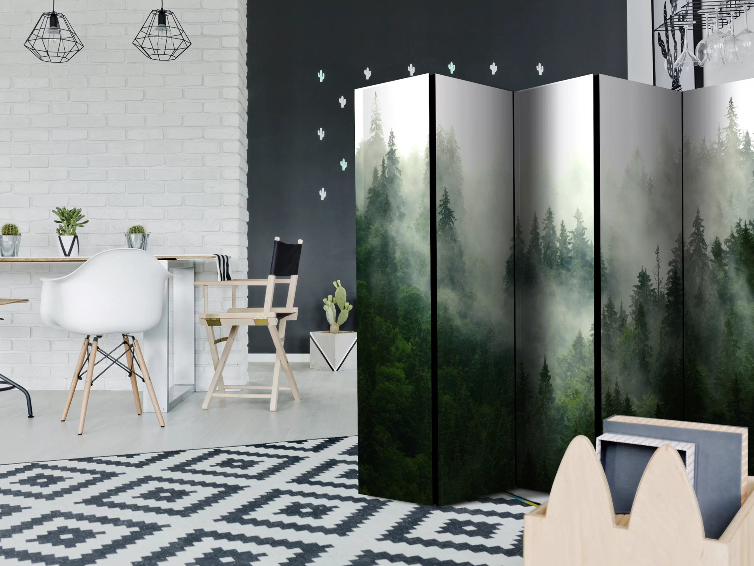 5-teiliges Paravent - Coniferous Forest Ii [room Dividers] günstig online kaufen