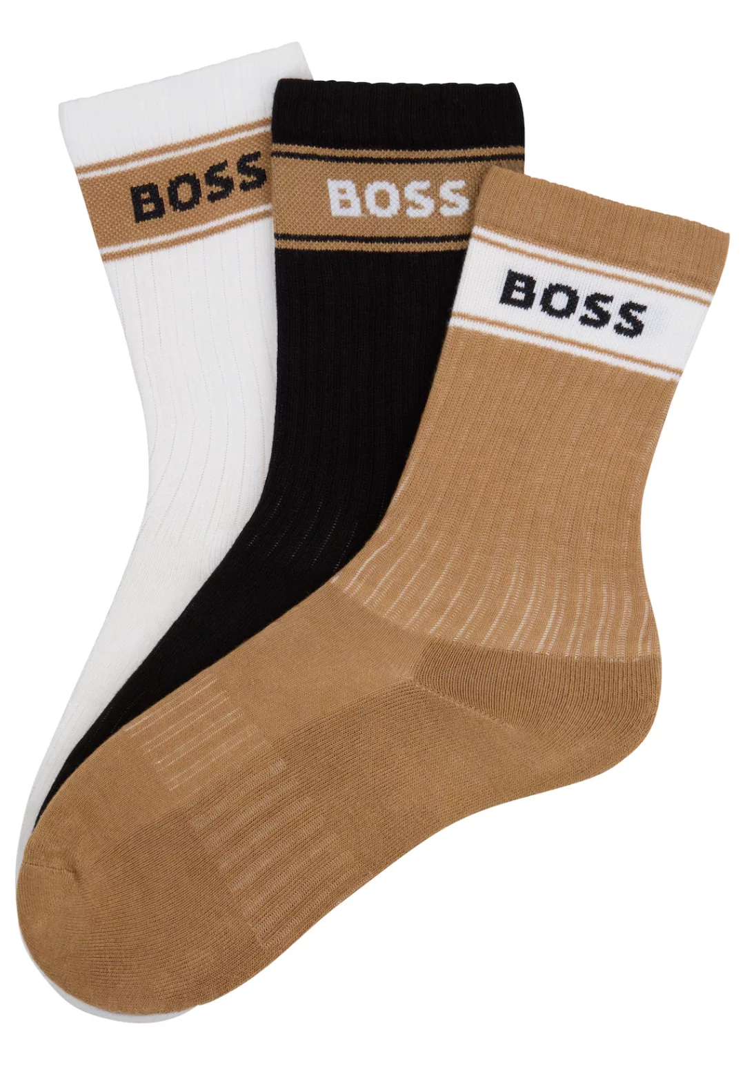 BOSS Freizeitsocken "3P QS Rib Stripe CC", (3 Paar), Neuheit günstig online kaufen