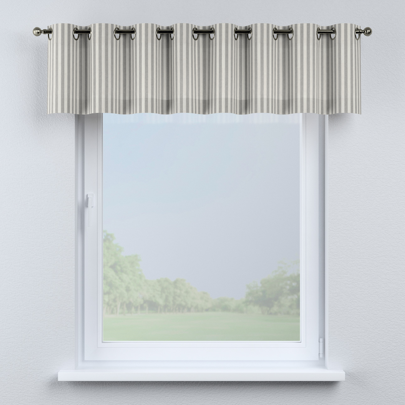 Kurzgardine mit Ösen, grau-ecru , 390 x 40 cm, Quadro (136-12) günstig online kaufen