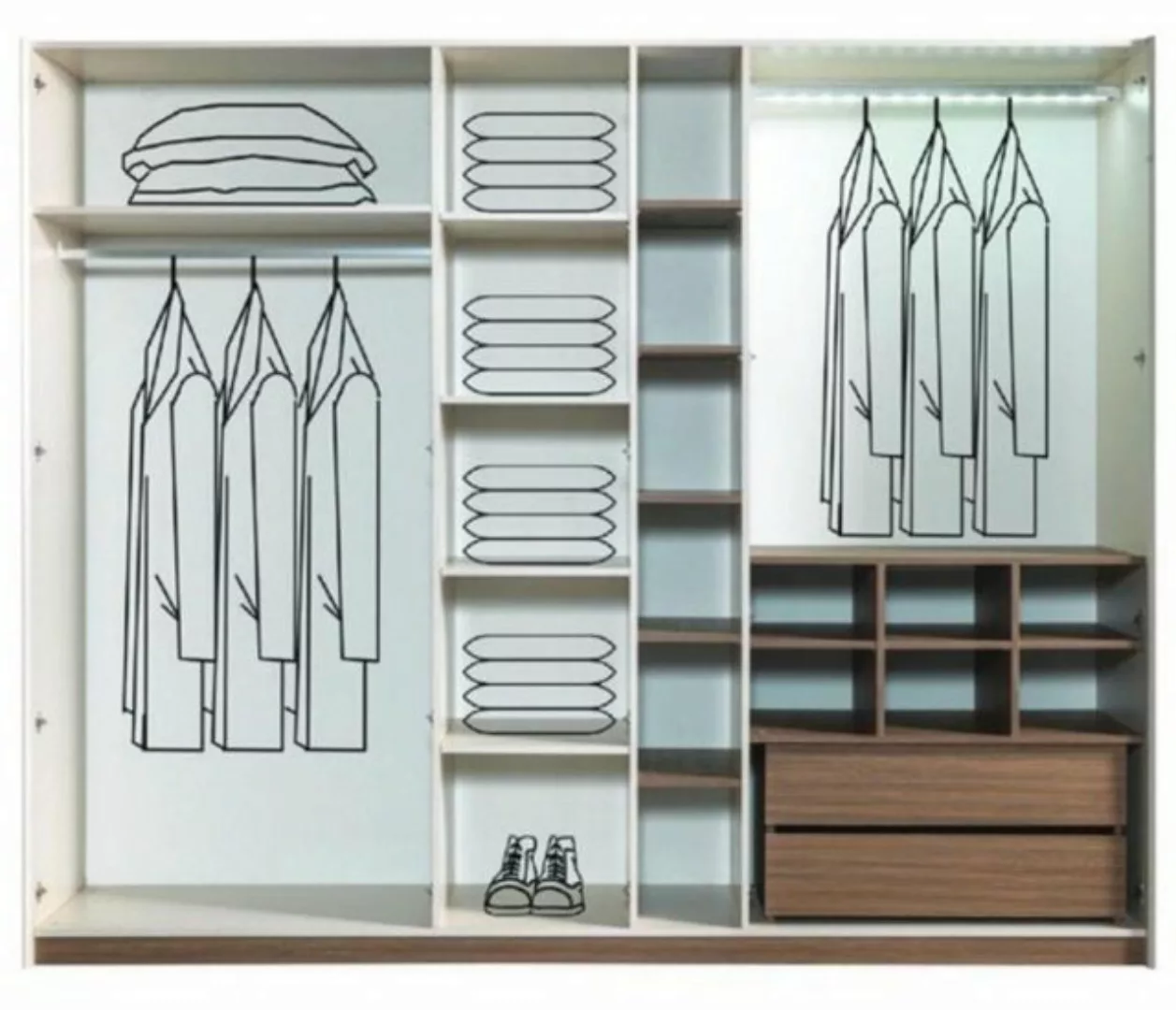 JVmoebel Kleiderschrank Weiß Schlafzimmer Kleiderschrank Luxus Modern Schra günstig online kaufen