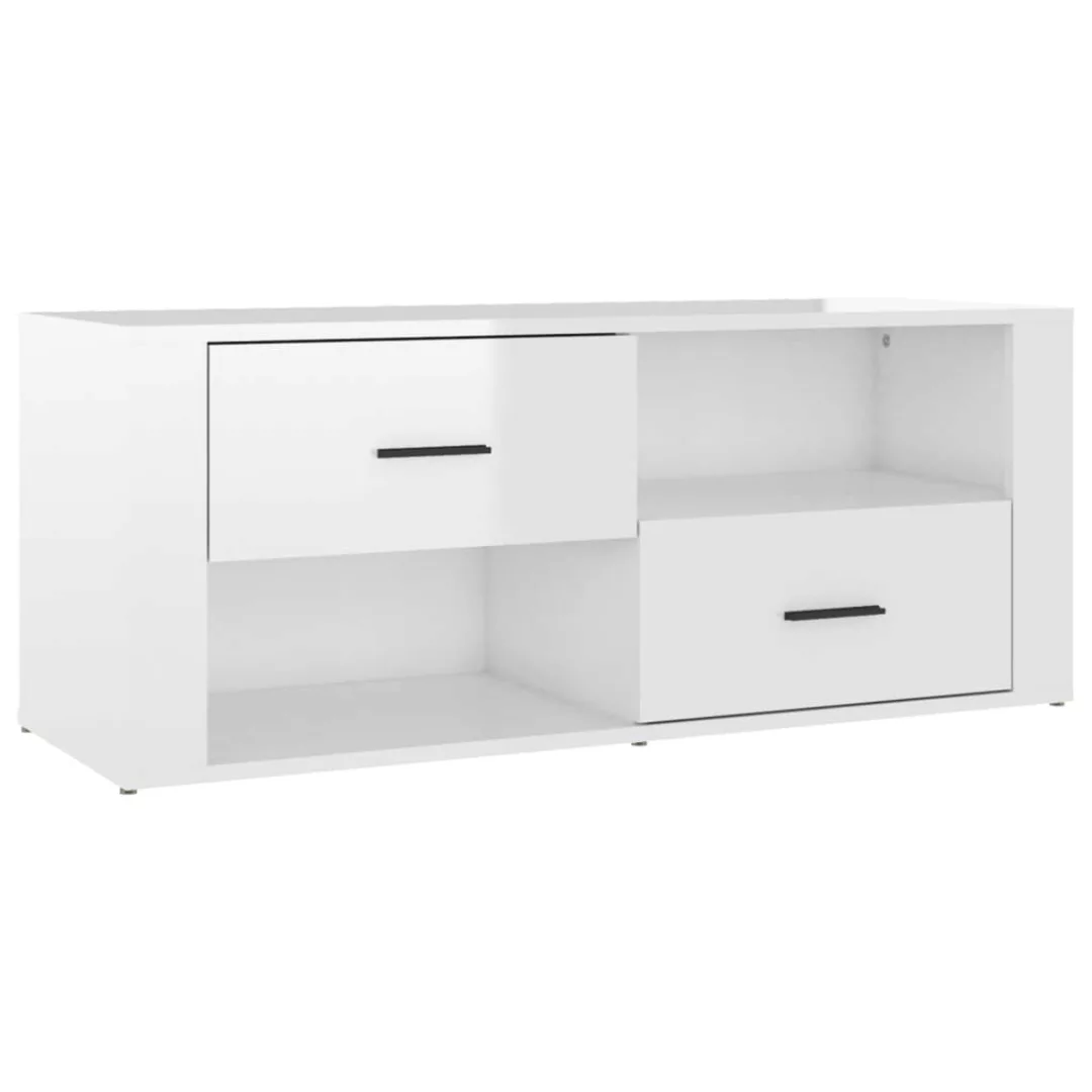 Vidaxl Tv-schrank Hochglanz-weiß 100x35x40 Cm Holzwerkstoff günstig online kaufen