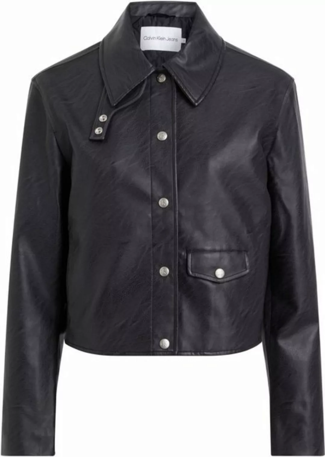 Calvin Klein Jeans Lederimitatjacke SHORT FAUX LEATHER JACKET günstig online kaufen