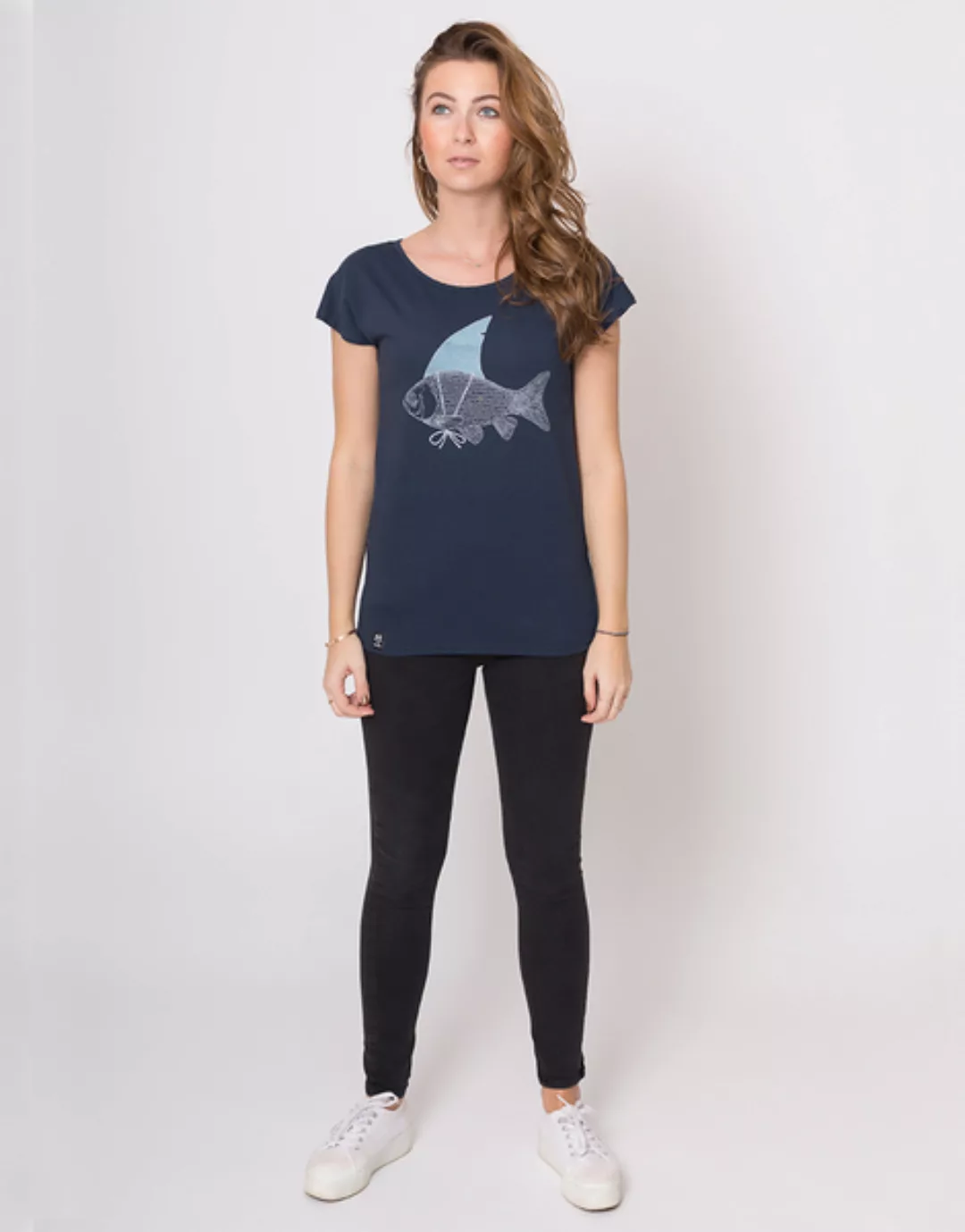 Bio T-shirt "Lea Haifisch Navy" günstig online kaufen