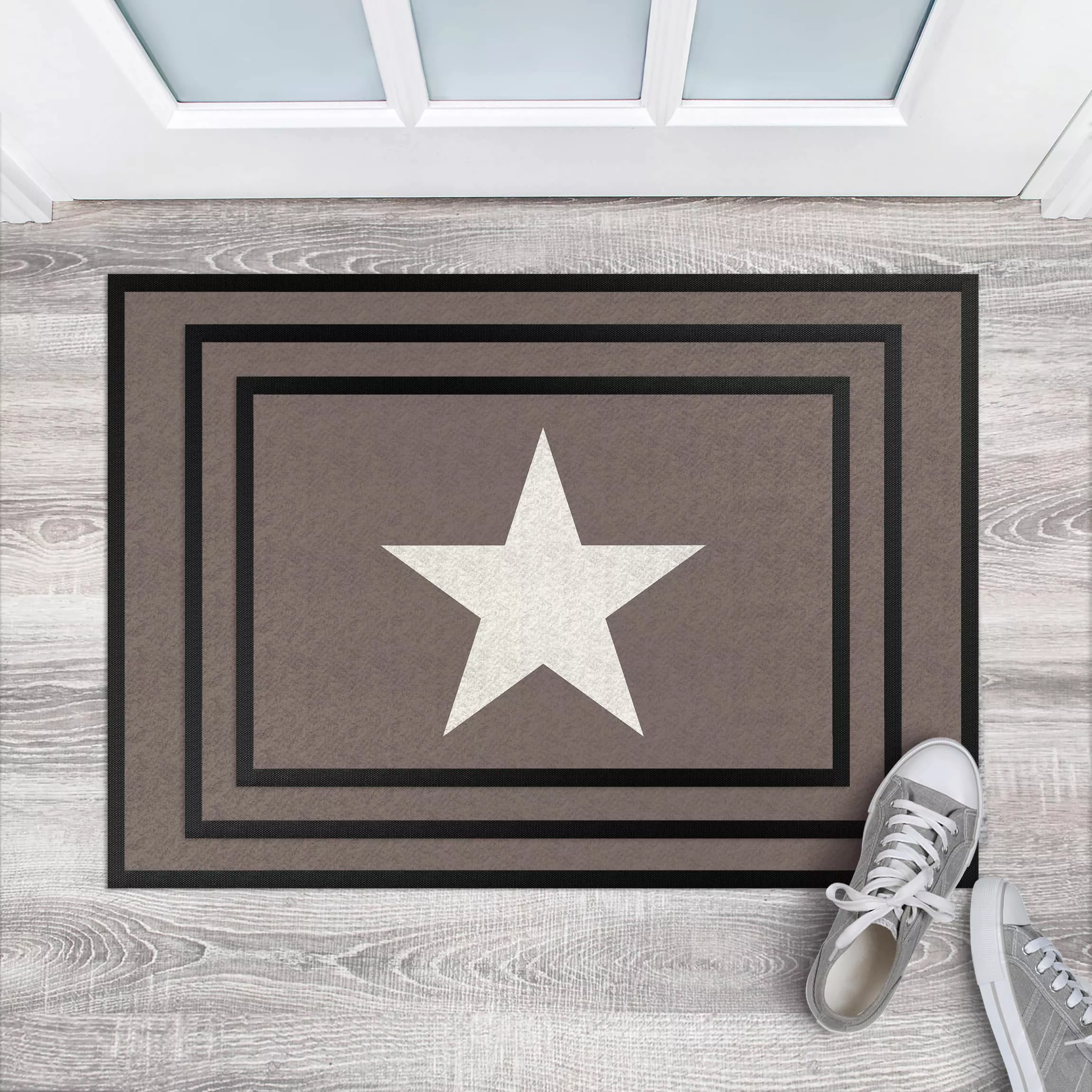 Fußmatte Muster & Textur Stern in graubraun weiß günstig online kaufen