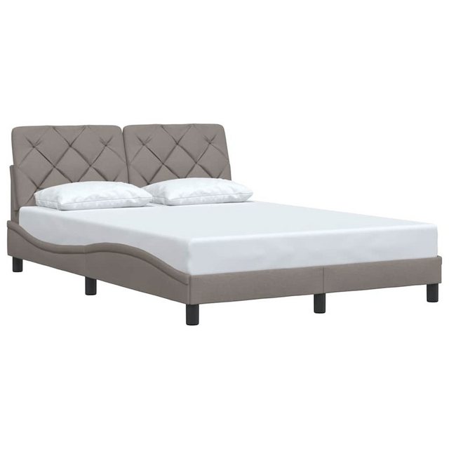 vidaXL Bett, Bettgestell ohne Matratze Taupe 120x200 cm Stoff günstig online kaufen