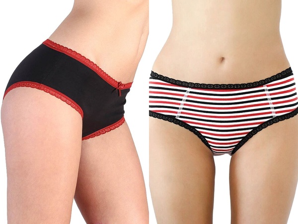 4 Er Pack Mix Damen Hipster Slip Spitze Bio-baumwolle Hotpants "Albero" günstig online kaufen