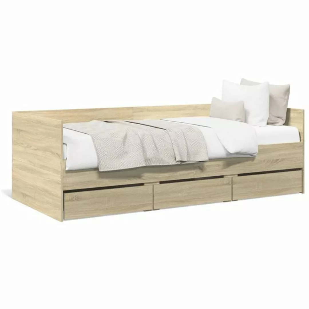 vidaXL Gästebett Gästebett Tagesbett mit Schubladen Sonoma Eiche 90x190 cm günstig online kaufen