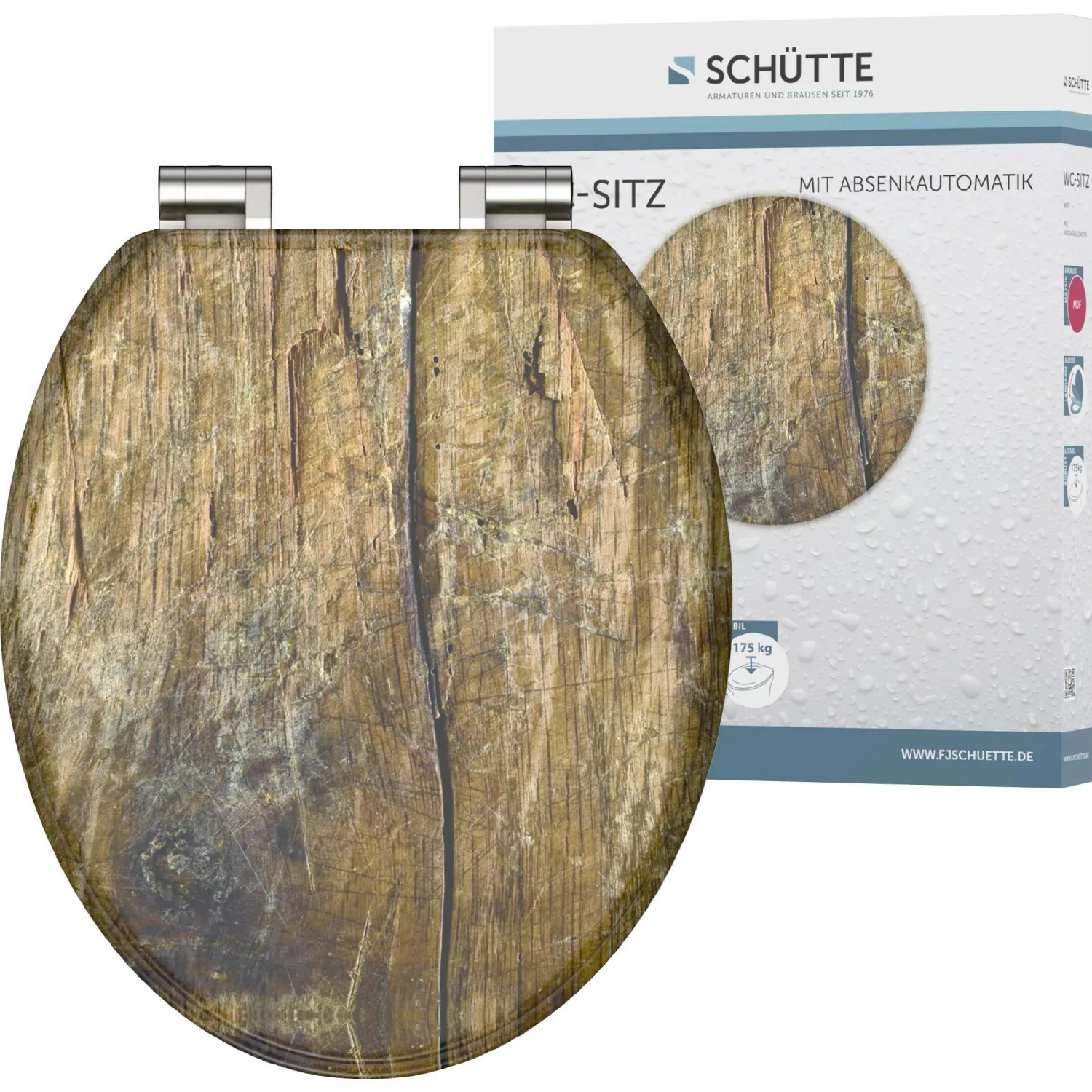 Schütte MDF WC-Sitz Solid Wood mit Absenkautomatik günstig online kaufen