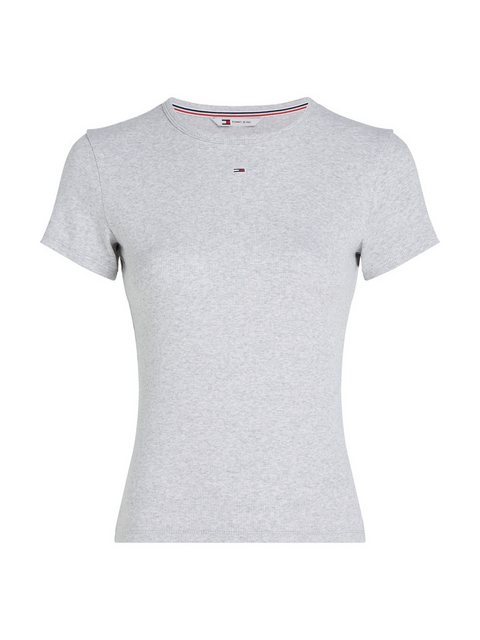 Tommy Jeans T-Shirt Slim Essential Rib Shirt, Rippshirt Rundhalsshirt mit L günstig online kaufen