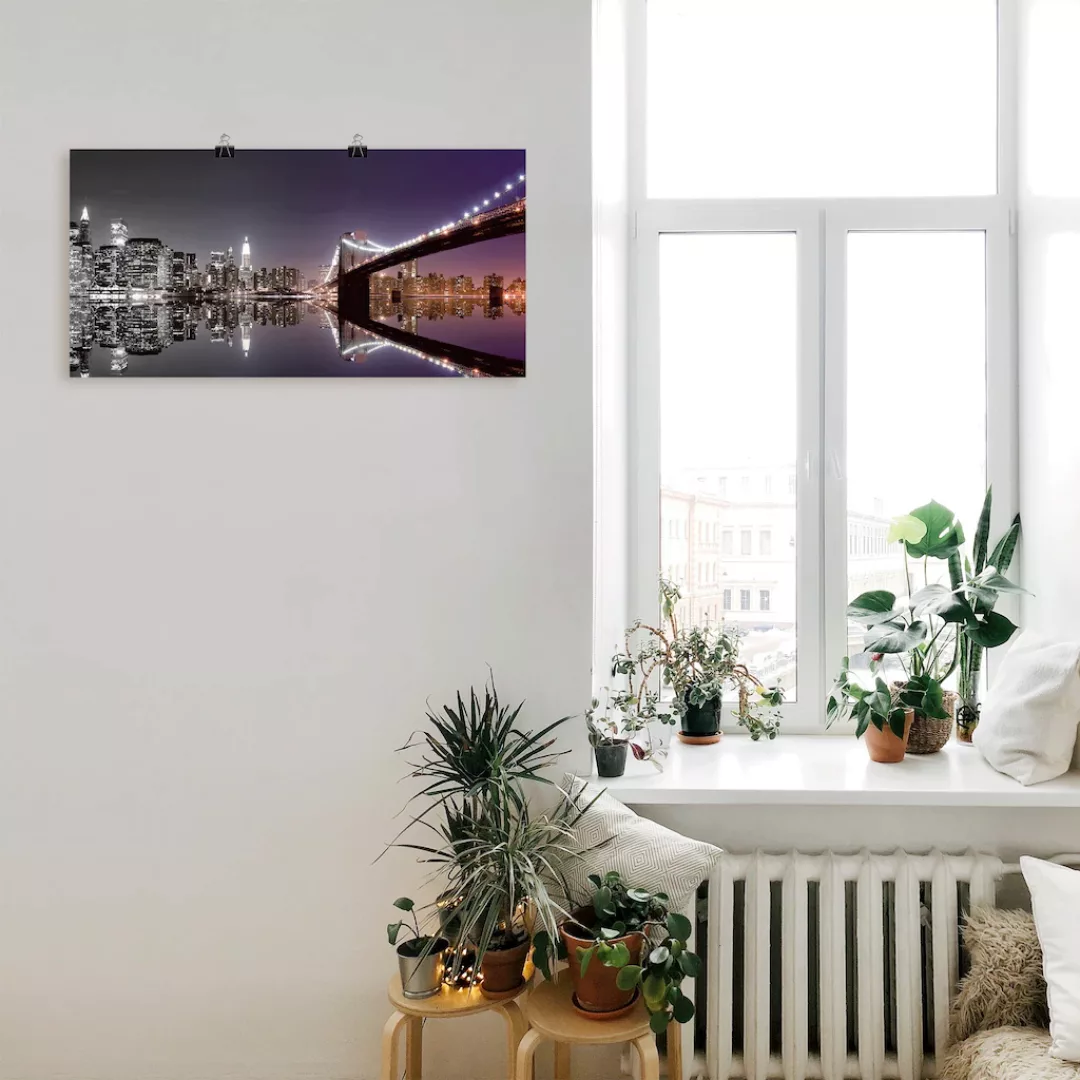 Artland Wandbild "New York Skyline nächtliche Reflektion", Amerika, (1 St.) günstig online kaufen