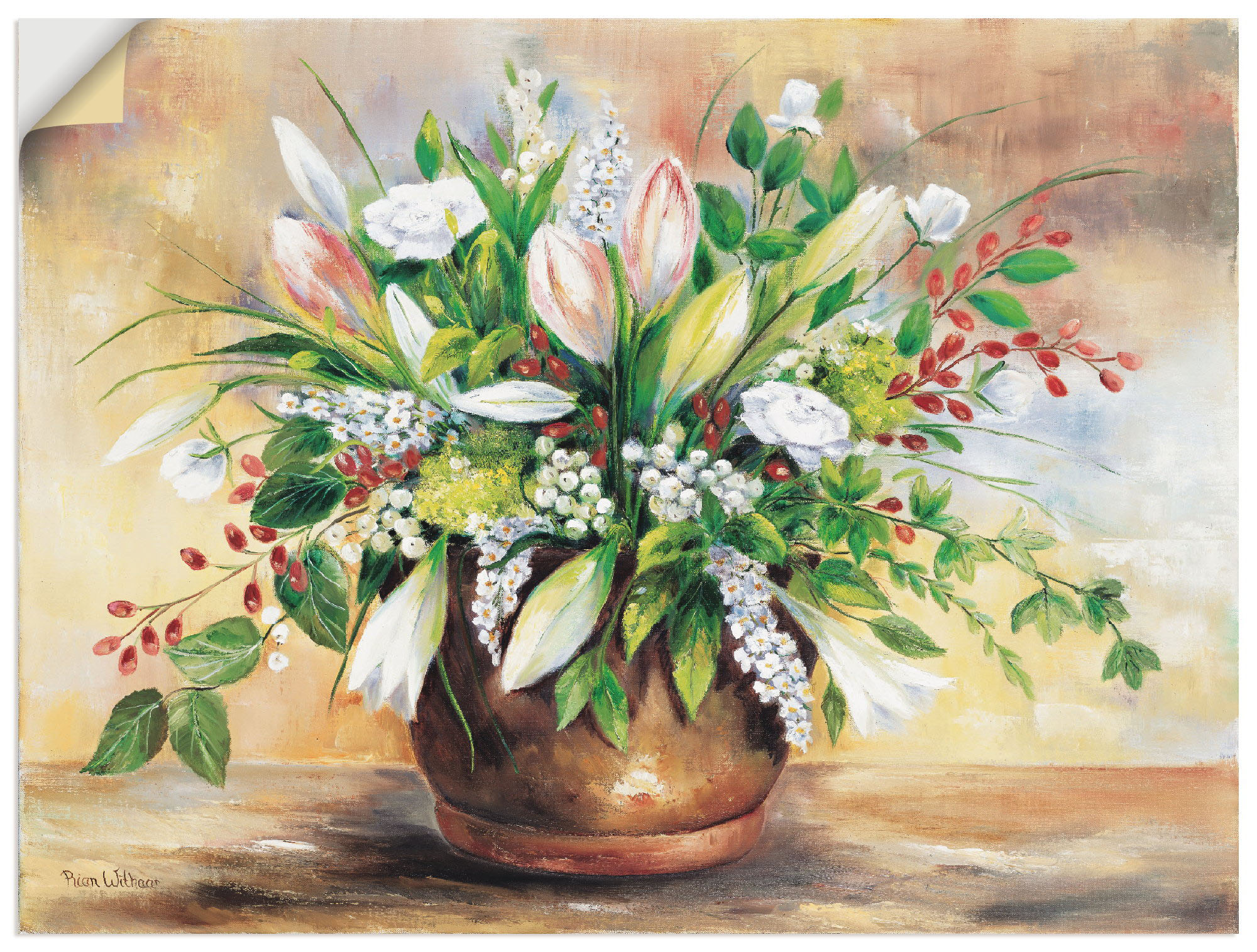 Artland Wandbild "Blütenverschönerung", Blumen, (1 St.), als Leinwandbild, günstig online kaufen