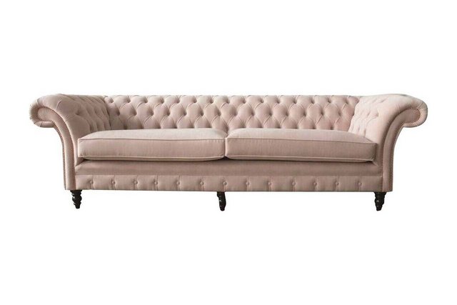 Xlmoebel Sofa Rosa Chesterfield Sofasitzmöbel 4 Plätze Textil Design, Herge günstig online kaufen