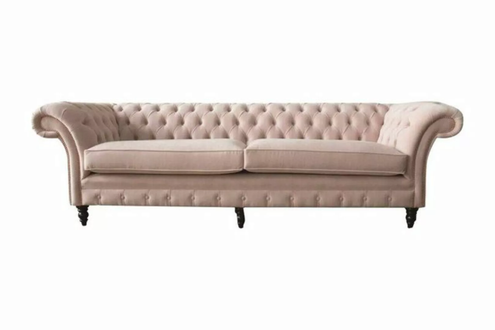 Xlmoebel Sofa Rosa Chesterfield Sofasitzmöbel 4 Plätze Textil Design, Herge günstig online kaufen