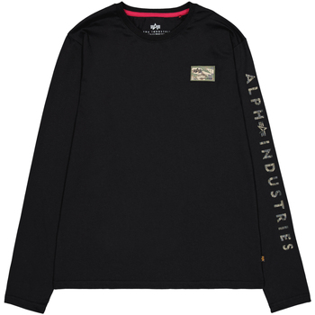 Alpha Industries  T-Shirts & Poloshirts Camo Sleeve Longsleeve - black günstig online kaufen