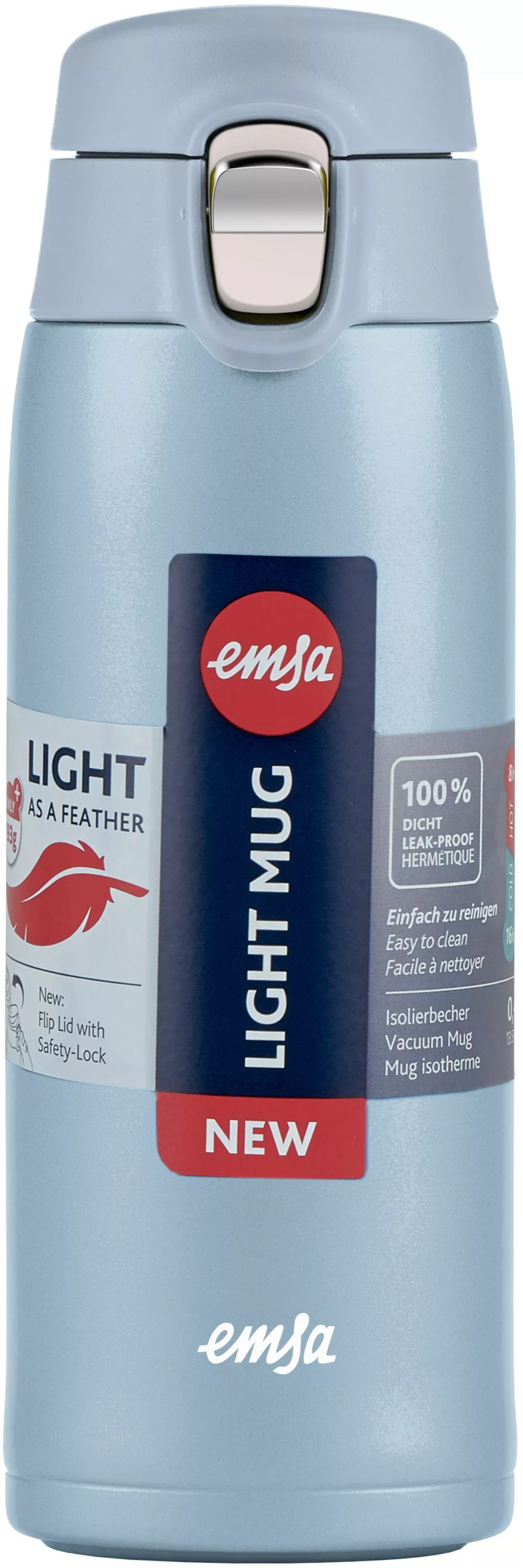 Emsa Thermobecher »Travel Mug Light«, 0,4L, leicht, Edelstahl, Klappverschl günstig online kaufen