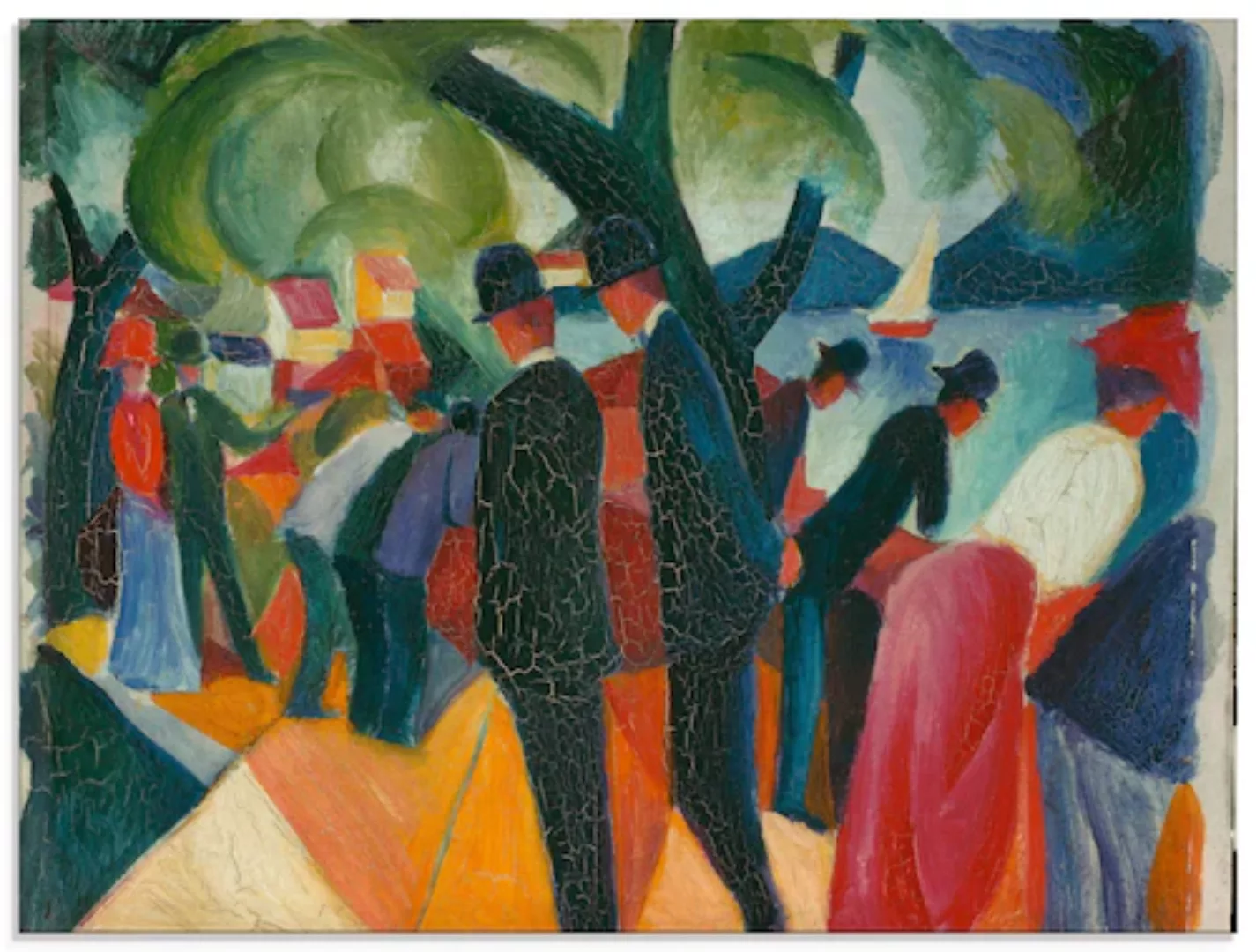 Artland Glasbild "Spaziergang auf der Brücke. 1913", Gruppen & Familien, (1 günstig online kaufen
