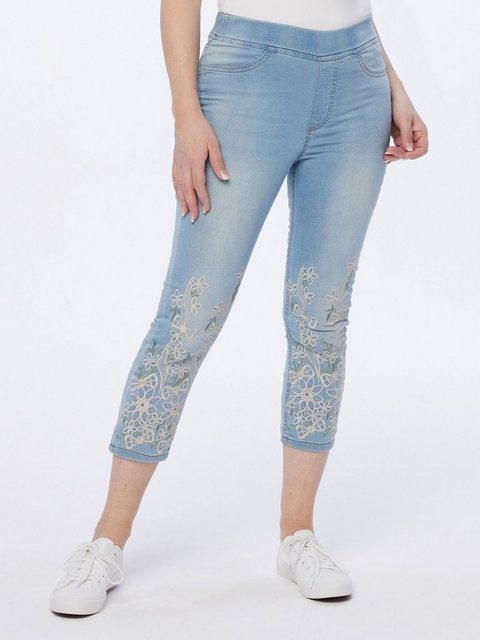 Body Needs Sweatjeans Jeggings figurbetont mit Saumstickerei günstig online kaufen