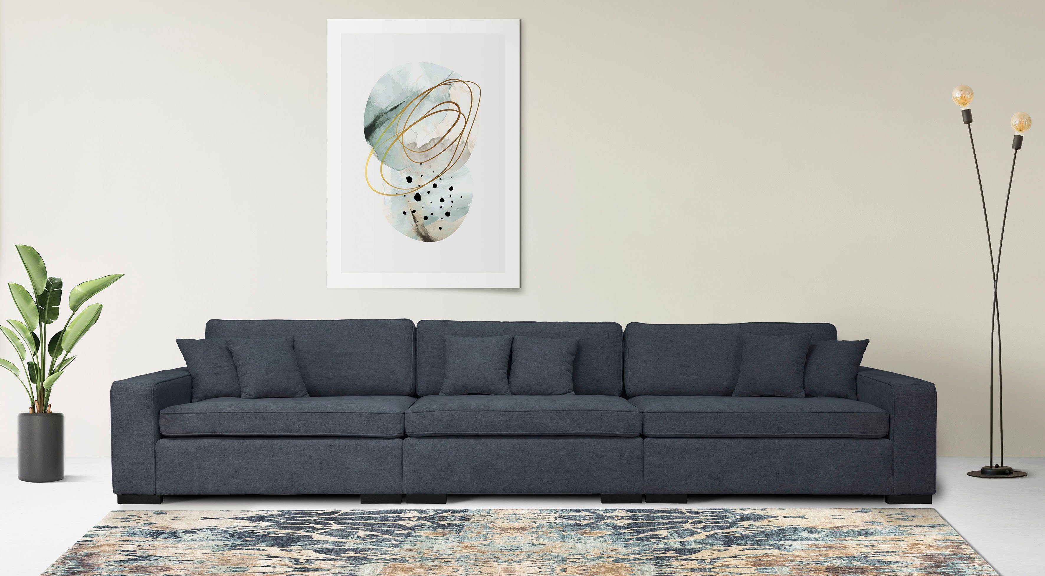 Home affaire 3-Sitzer "Skara", Lounge-Sofa mit Federkernpolsterung, in viel günstig online kaufen
