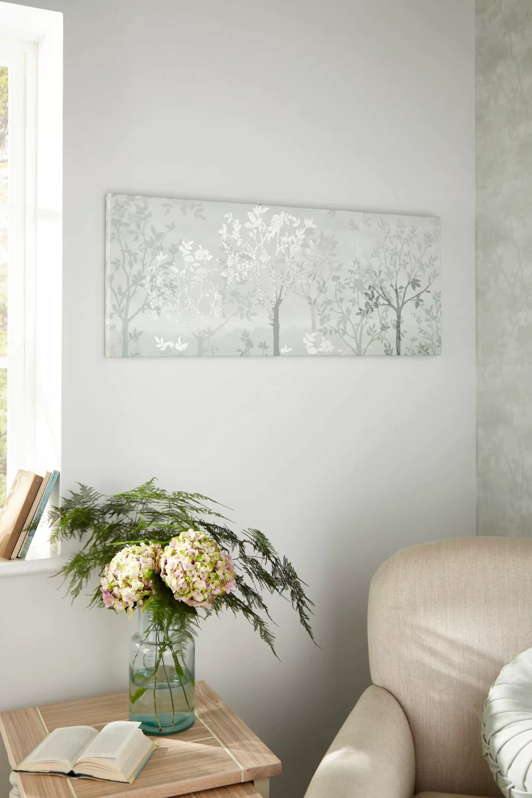 LAURA ASHLEY Leinwandbild "Misty Woodland", (1 St.), Leinwandbild Metallic günstig online kaufen