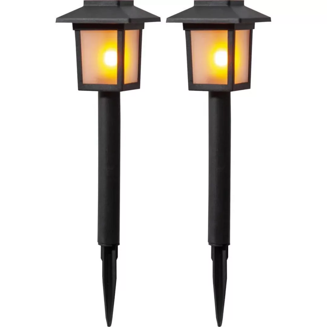 LED-Solar-Sockelleuchte Flame Mini im 2er-Set günstig online kaufen
