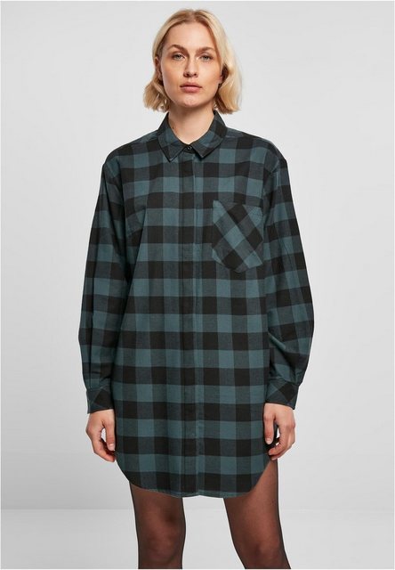 URBAN CLASSICS Jerseykleid "Damen Ladies Oversized Check Flannel Shirt Dres günstig online kaufen