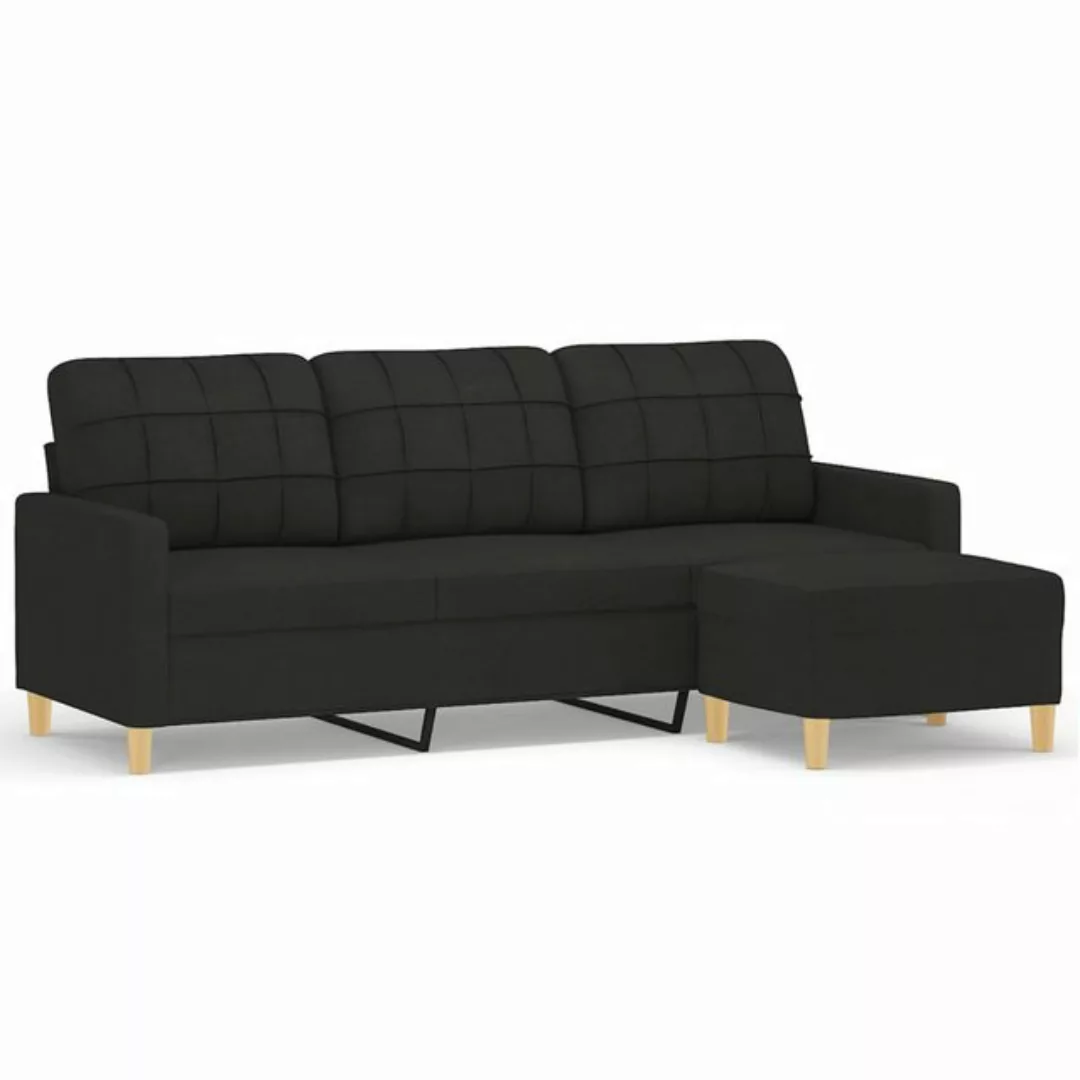 vidaXL Sofa 3-Sitzer Sofa mit Hocker verschiedene Farben, Dunkelgrau günstig online kaufen