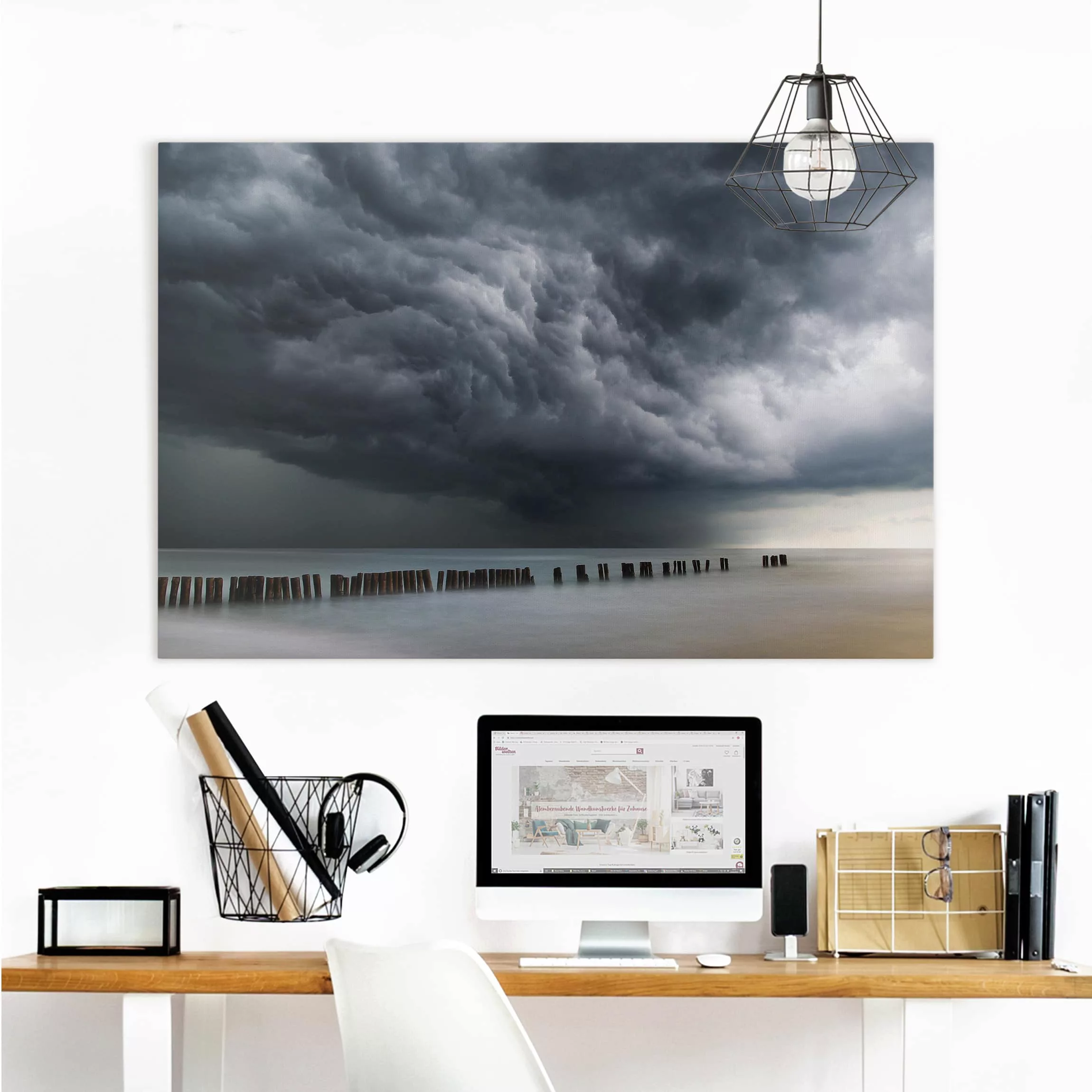 Leinwandbild - Querformat Sturmwolken über der Ostsee günstig online kaufen