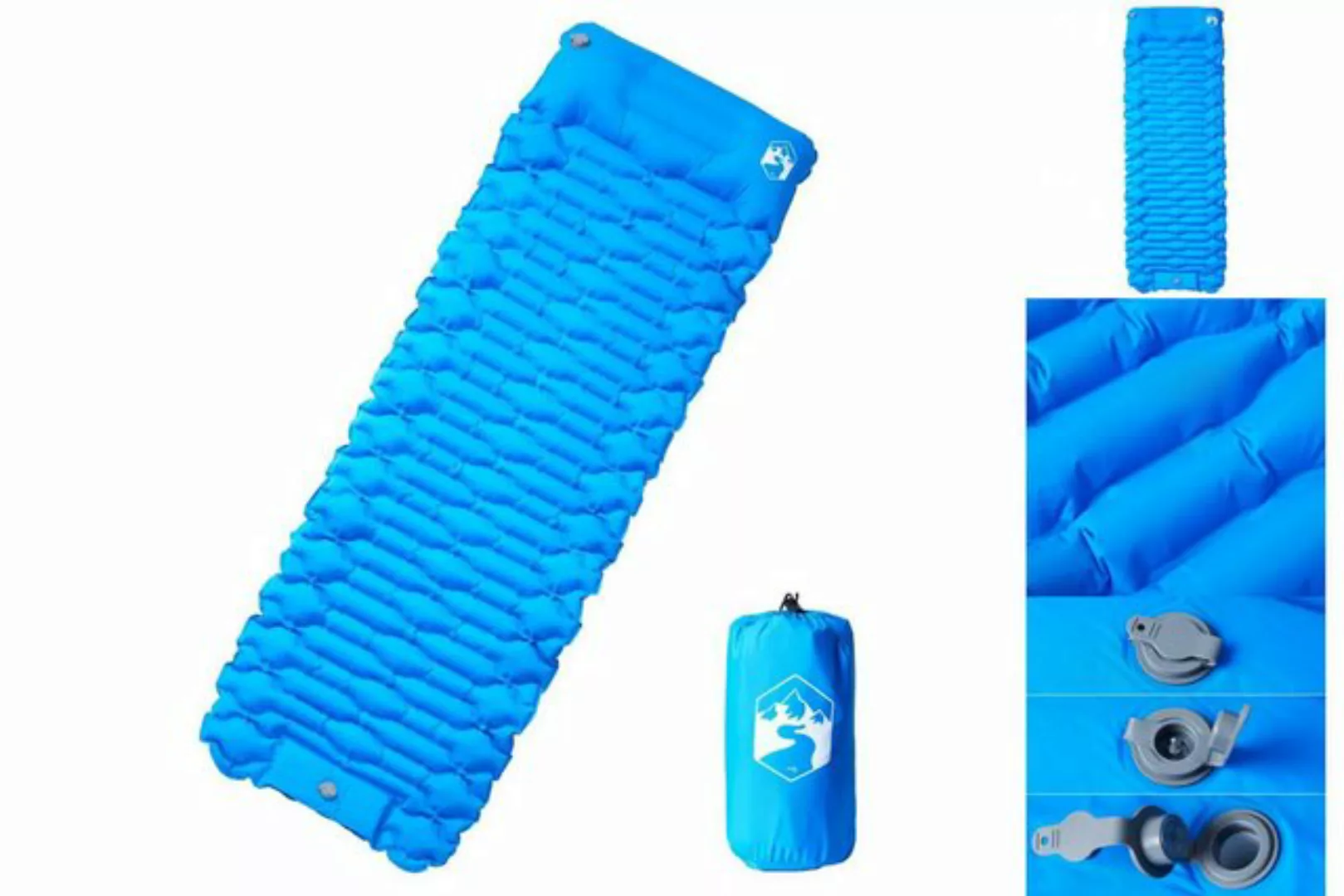 vidaXL Luftbett Isomatte mit Integriertem Kissen Selbstaufblasend Blau günstig online kaufen