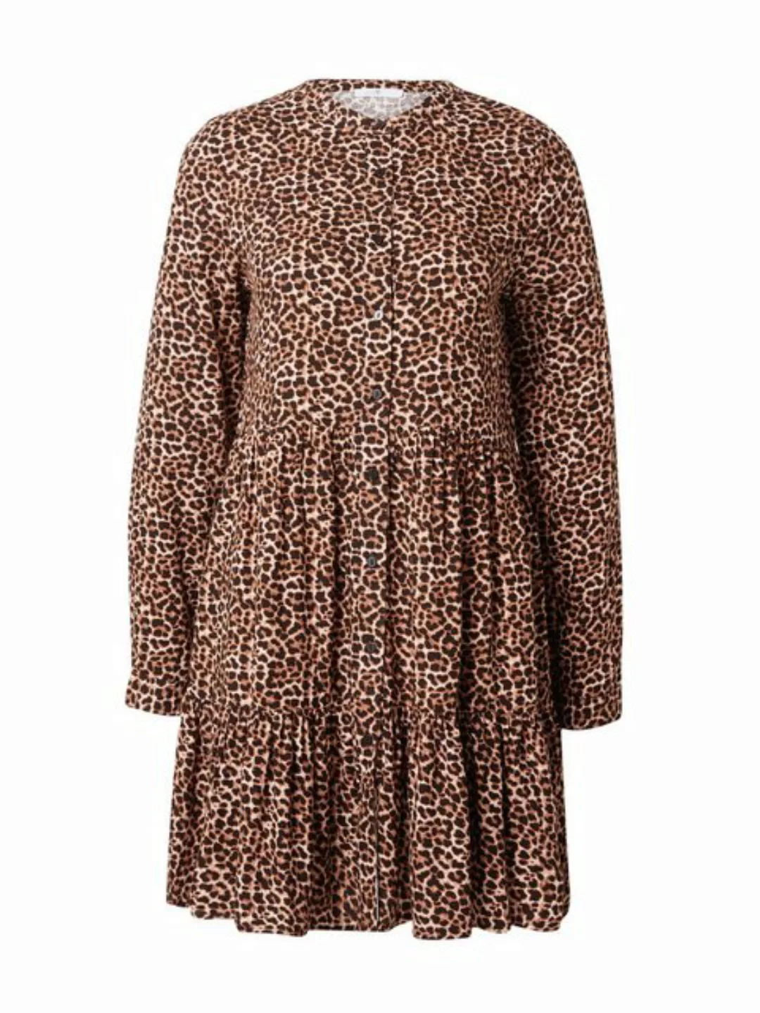 HaILY’S Shirtkleid Kleid Kurzes Langarm Rüschen Dress (lang) 6895 in Braun günstig online kaufen