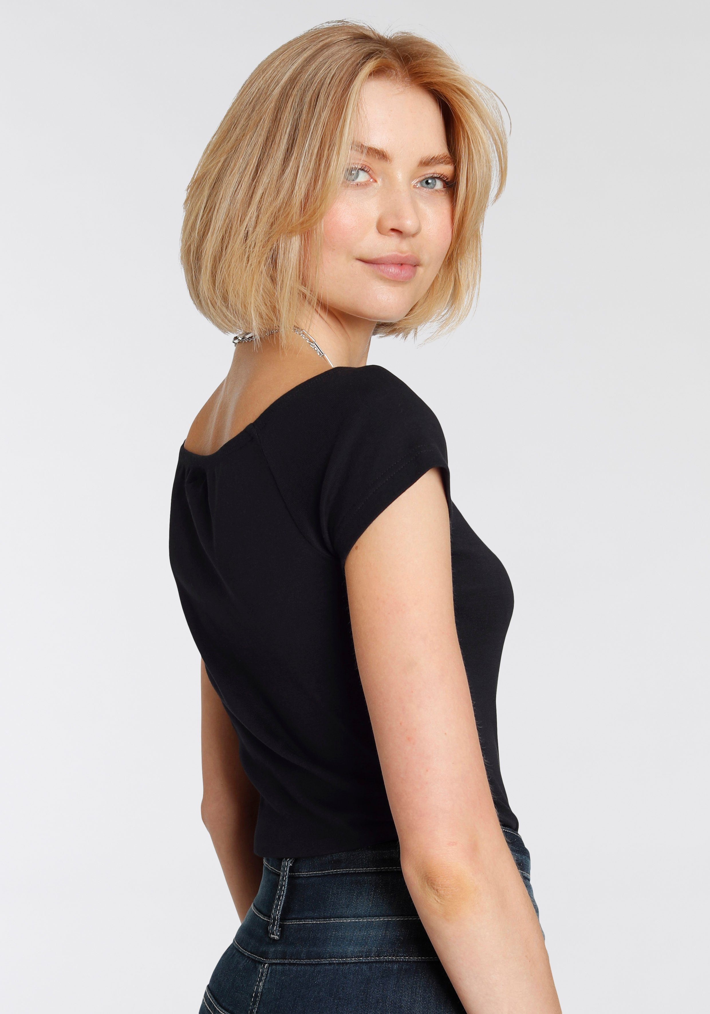 Arizona Carmenshirt Off-Shoulder enge Passform, aus günstig online kaufen