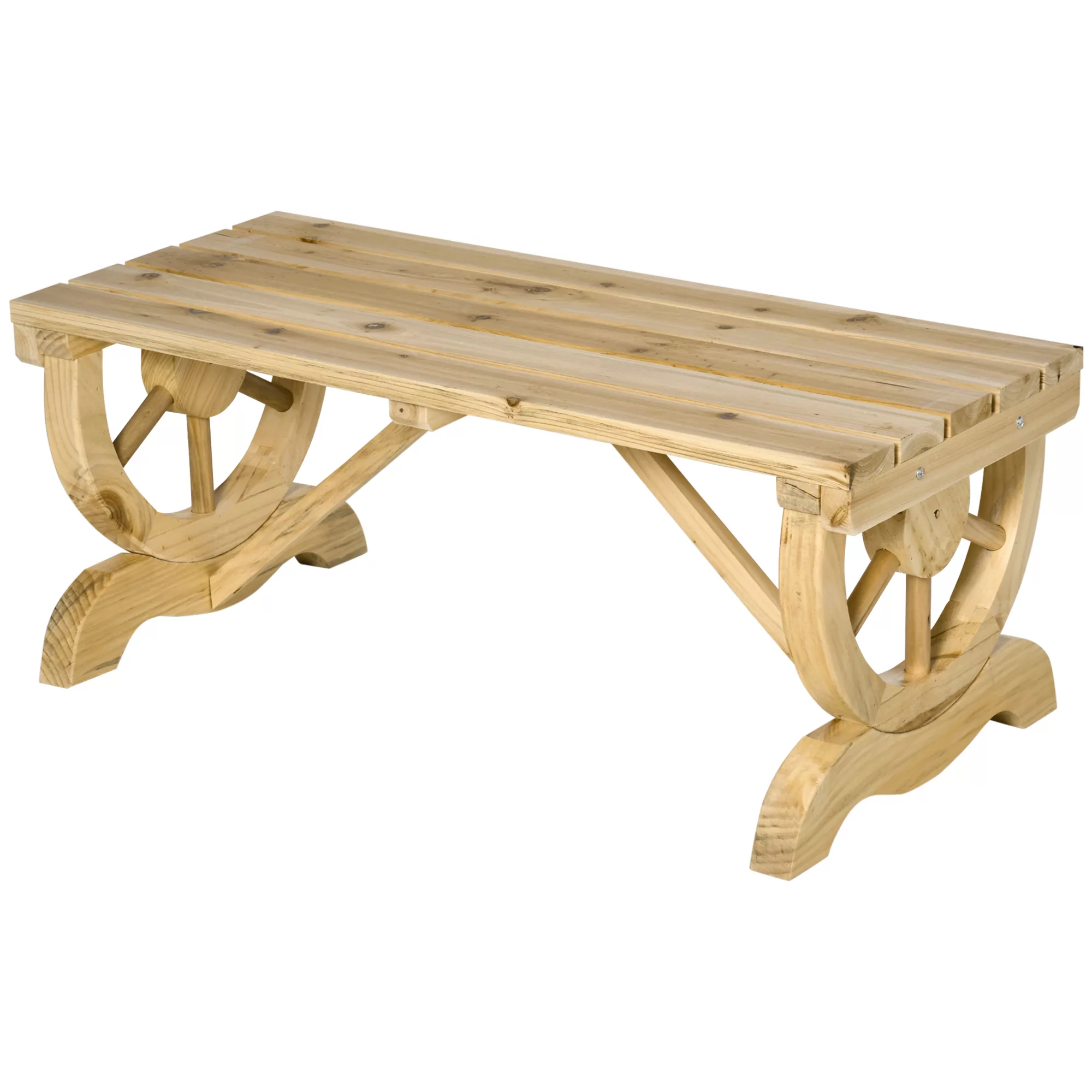 Outsunny Gartenbank Holz wetterfest 98 x 50 x 39,5 cm rustikale Sitzbank fü günstig online kaufen