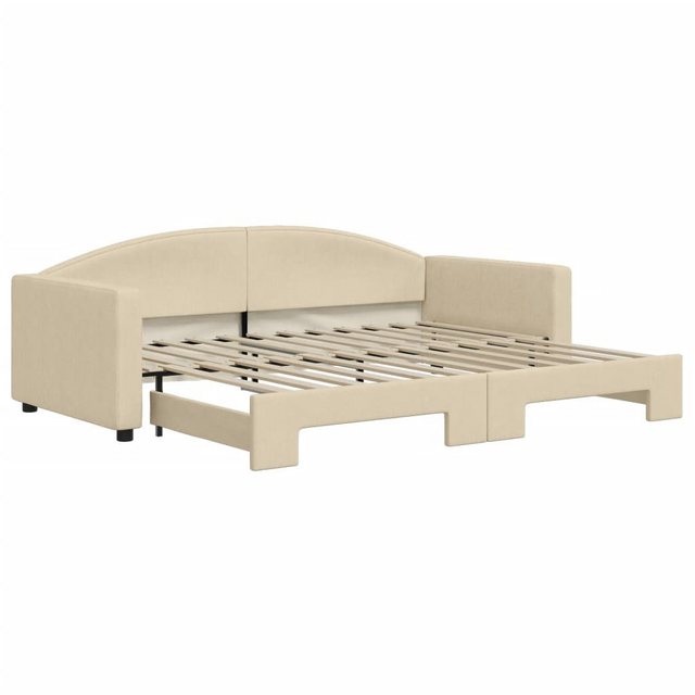 vidaXL Gästebett Gästebett Tagesbett Ausziehbar Creme 90x200 cm Stoff Bett günstig online kaufen