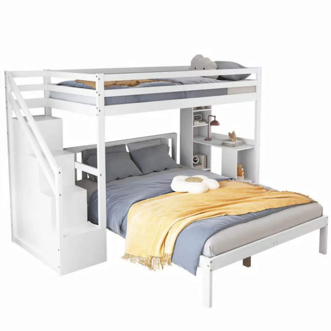 HAUSS SPLOE Etagenbett 90/140x200cm mit seitlichen Ablagen, Stautreppe, Gro günstig online kaufen