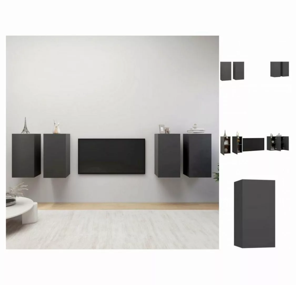 vidaXL TV-Schrank TV-Schränke 4 Stk Grau 30,5x30x60 cm Spanplatte Lowboard günstig online kaufen