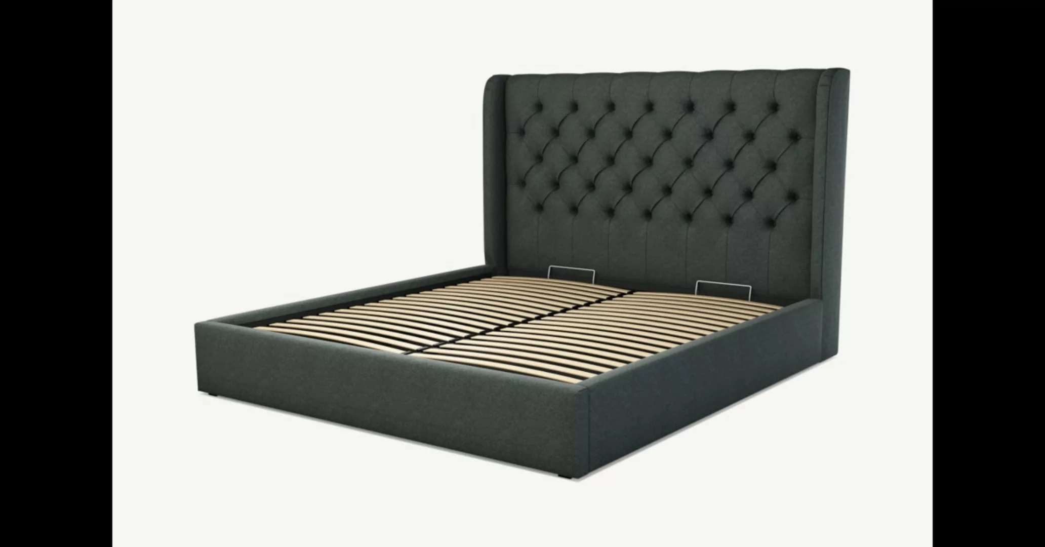 Romare Polsterbett mit Bettkasten (180 x 200 cm), Etnagrau - MADE.com günstig online kaufen