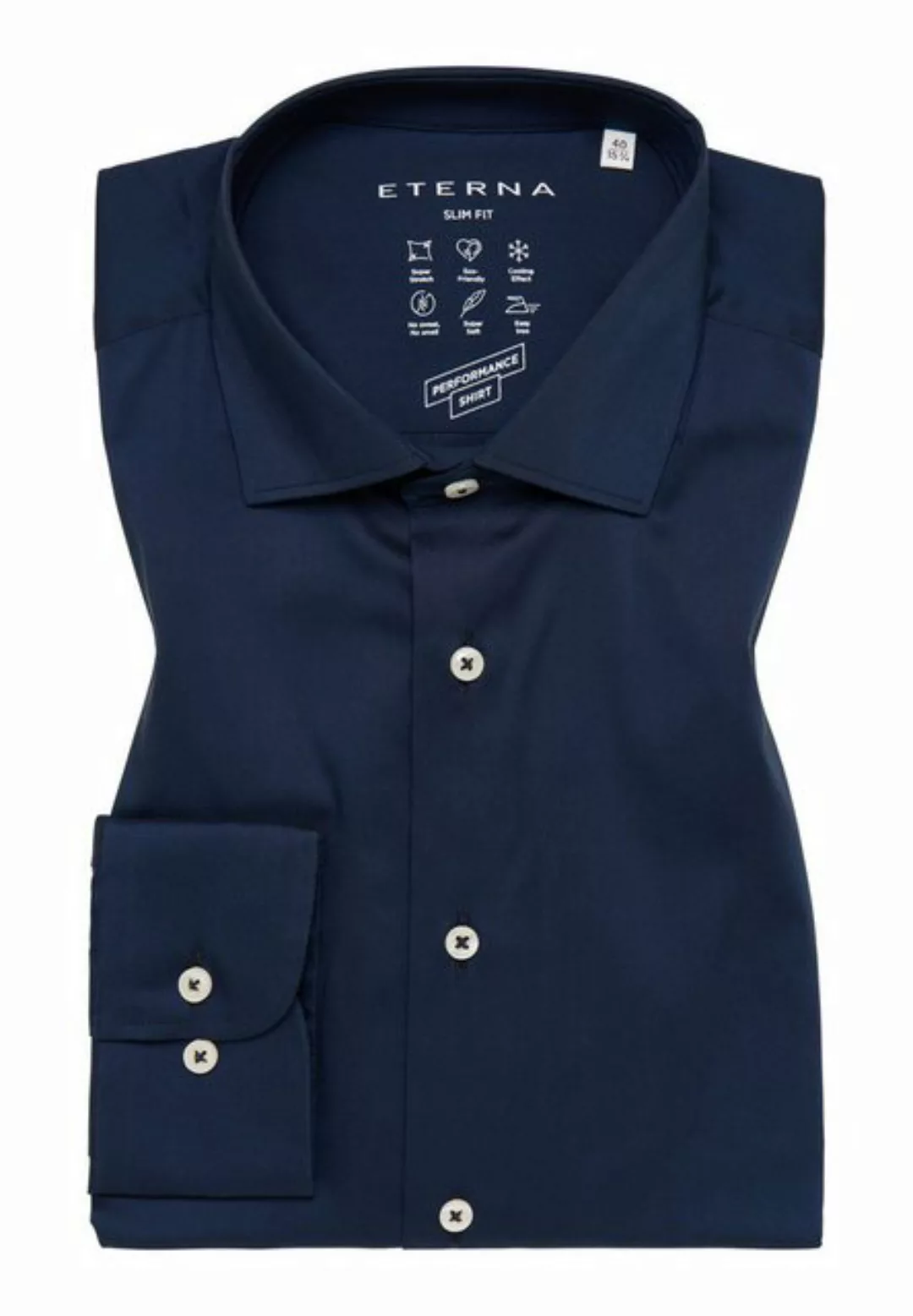 Eterna Businesshemd Slim Fit stark tailliert Kentkragen günstig online kaufen