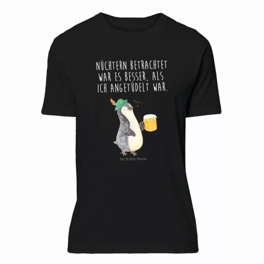 Mr. & Mrs. Panda T-Shirt Pinguin Bier - Schwarz - Geschenk, Party, Nachthem günstig online kaufen