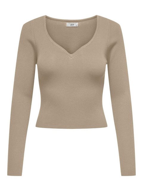 JDY Strickpullover - geripptes Langarmtop V-Ausschnitt - Stricktop einfarbi günstig online kaufen