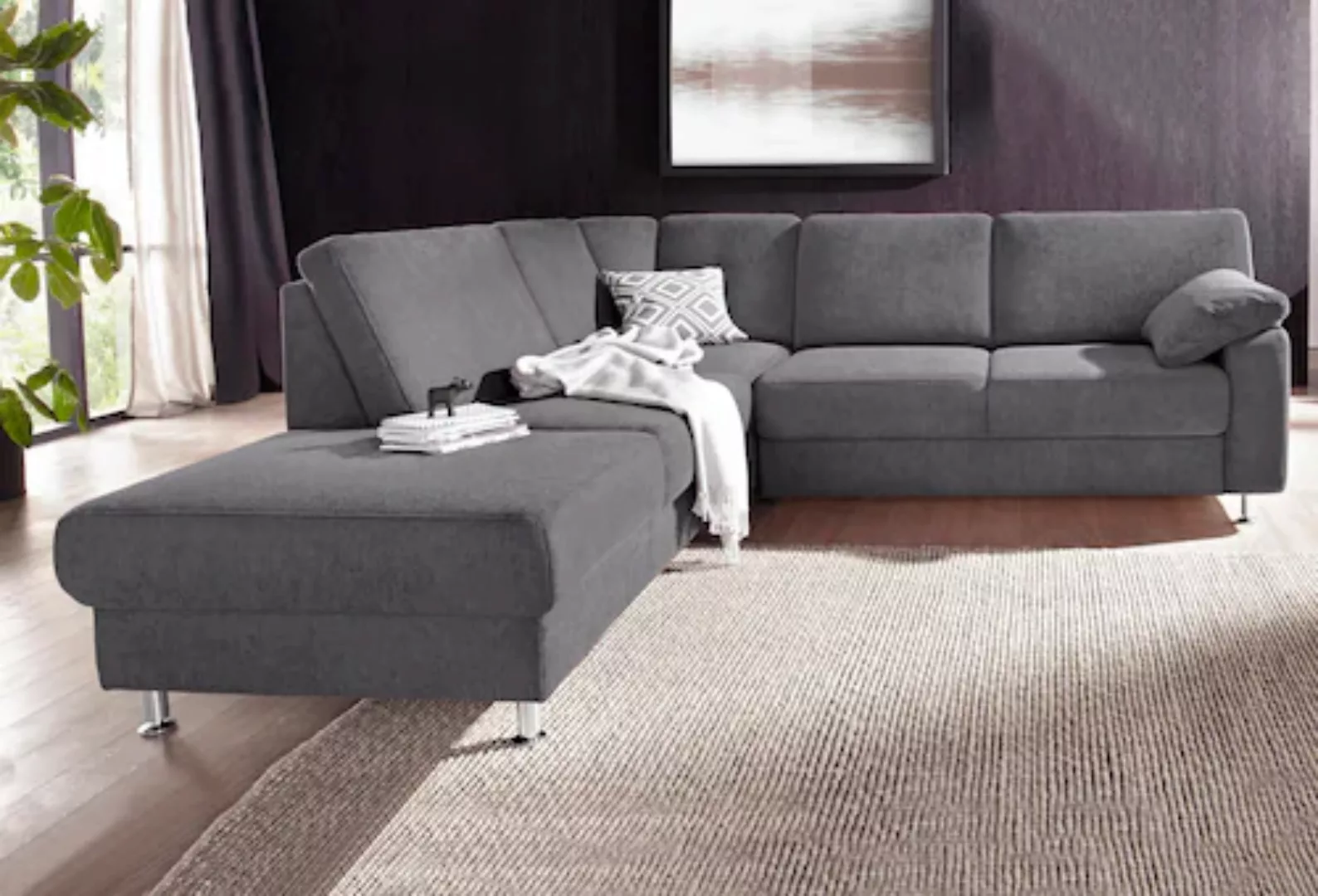 sit&more Ecksofa »Belfort L-Form«, wahlweise mit Vorziehsitz und Bettkasten günstig online kaufen