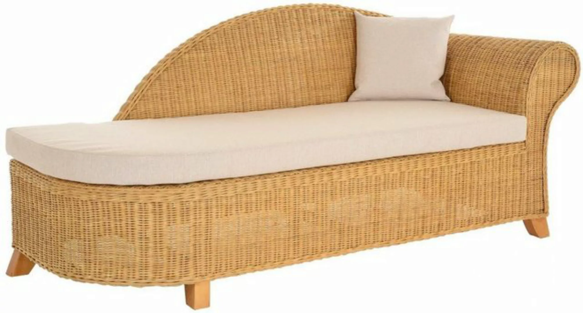 Krines Home Recamiere Rattan Recamiere Elegance Rattanliege Chaiselongue Re günstig online kaufen