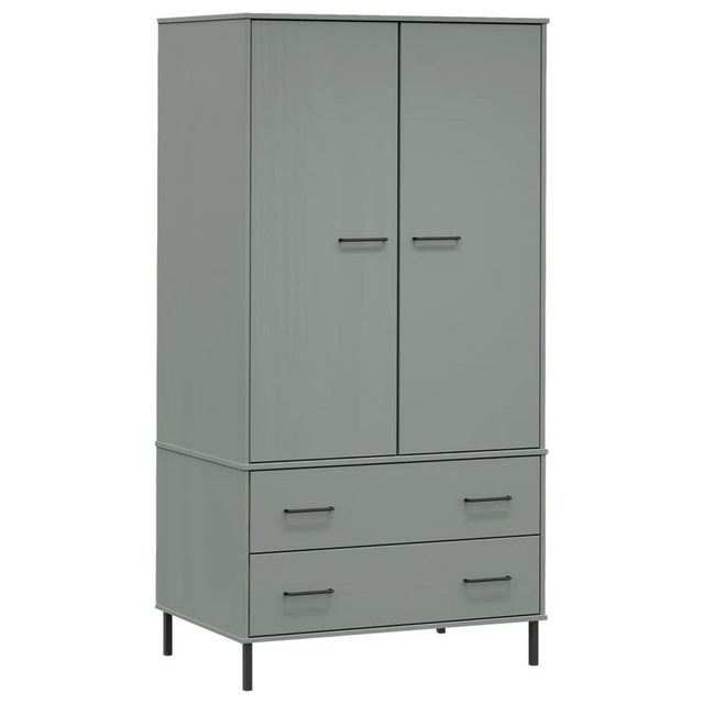 vidaXL Kleiderschrank Kleiderschrank OSLO Metallbeine Grau 90x55x172,5cm Ma günstig online kaufen