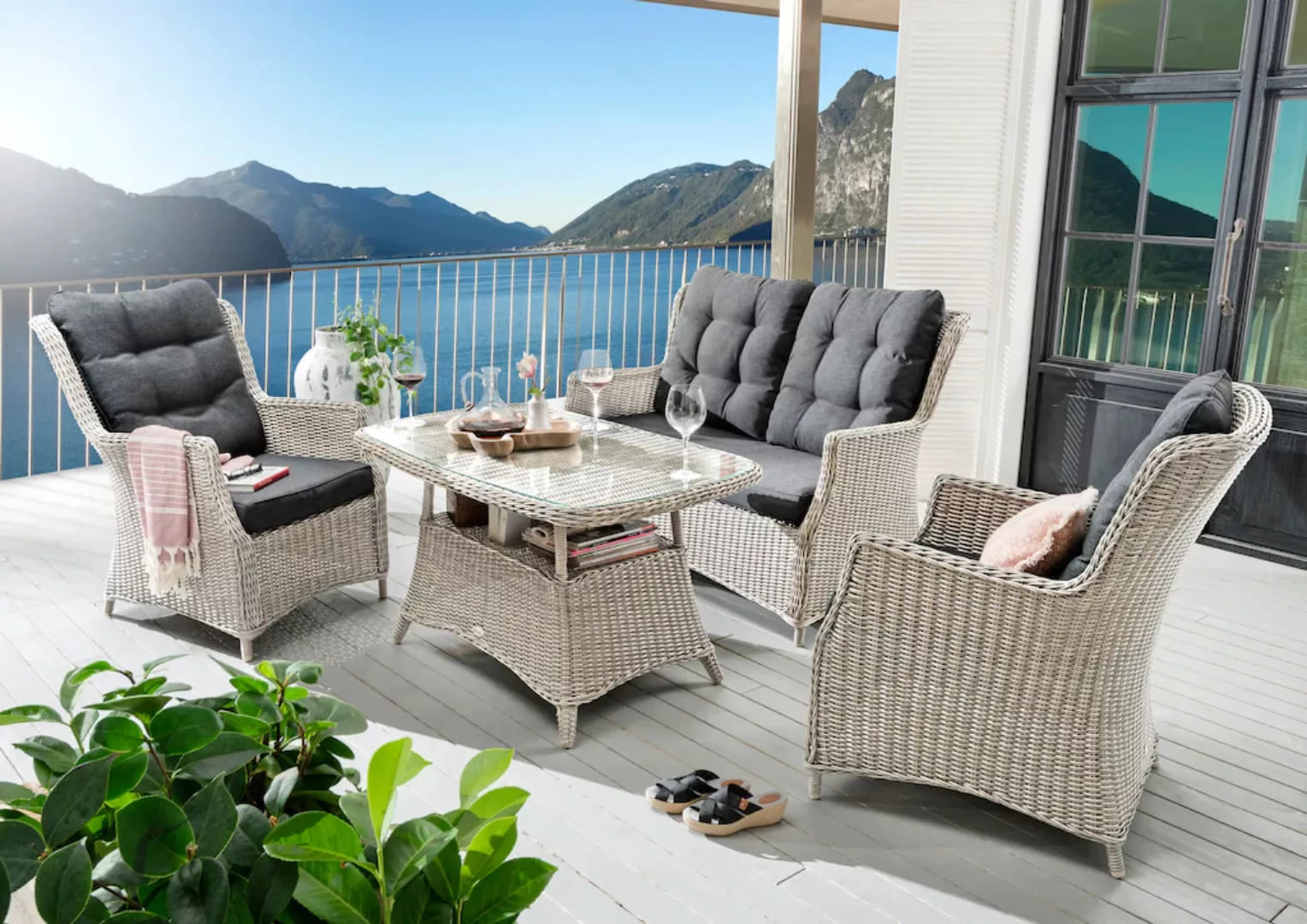 Destiny Garten-Essgruppe "CASA", (13 tlg., 1x 2er Sofa, 2x Sessel, 1x Tisch günstig online kaufen