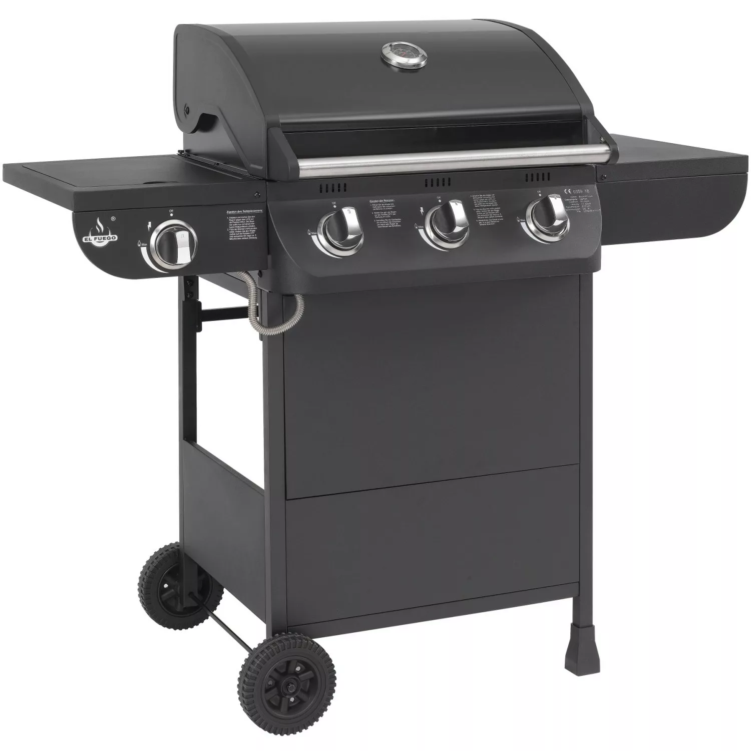 El Fuego Gasgrill Columbus 3-Brenner + Seitenkocher ca. 117,5 x 107,5 x 58, günstig online kaufen