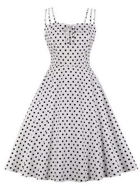 KIKI Druckkleid Slingkleid Damen weiß-bedrucktes Kleid figurformendes Kleid günstig online kaufen