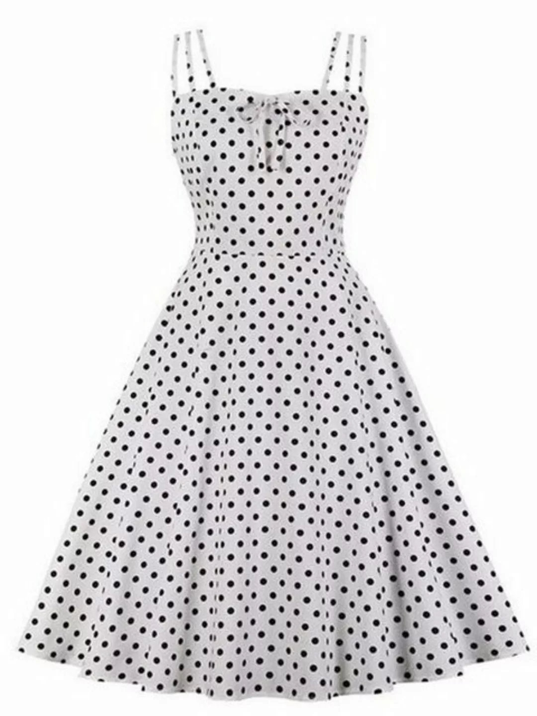 KIKI Druckkleid Slingkleid Damen weiß-bedrucktes Kleid figurformendes Kleid günstig online kaufen