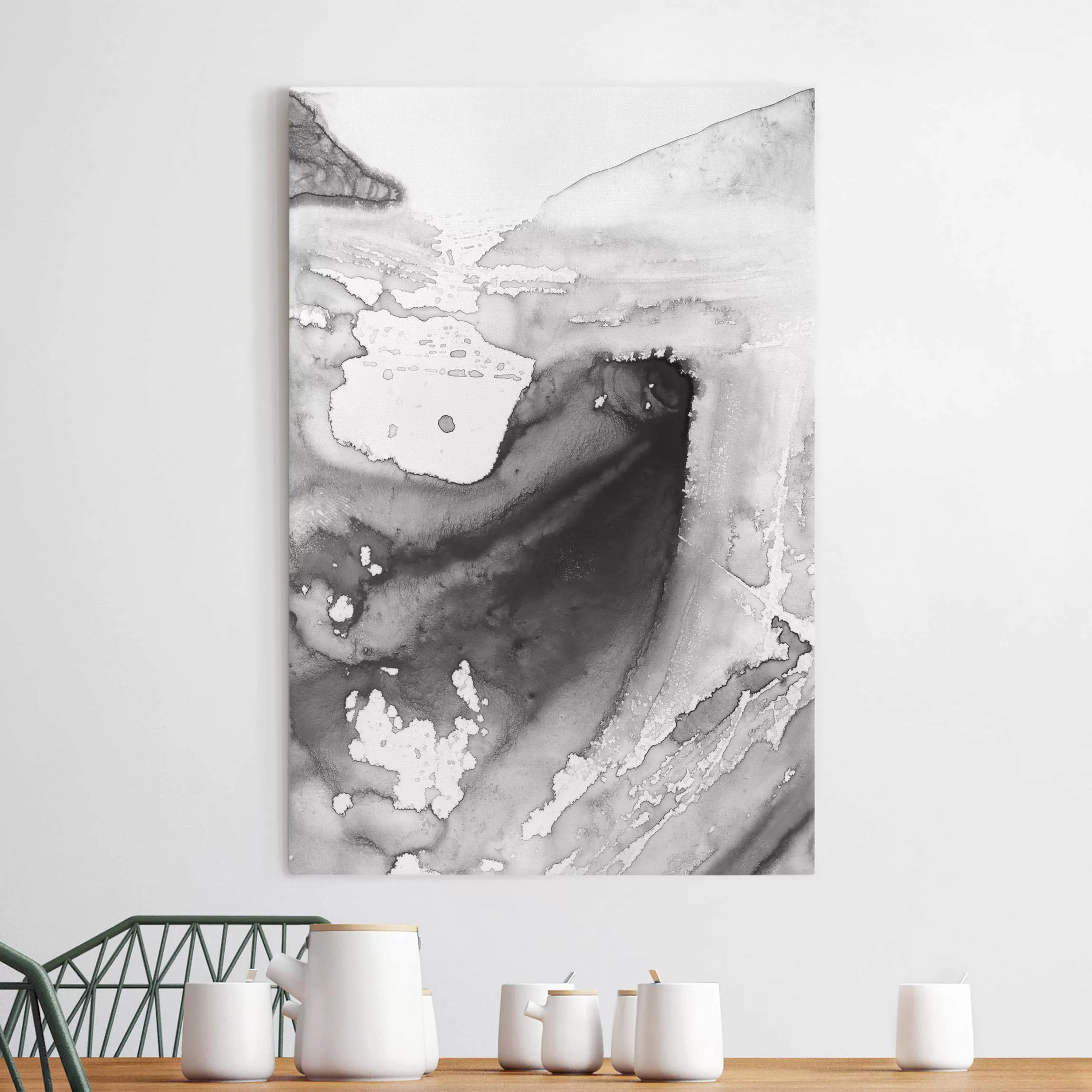Leinwandbild Abstrakt - Hochformat Dunst und Wasser I günstig online kaufen
