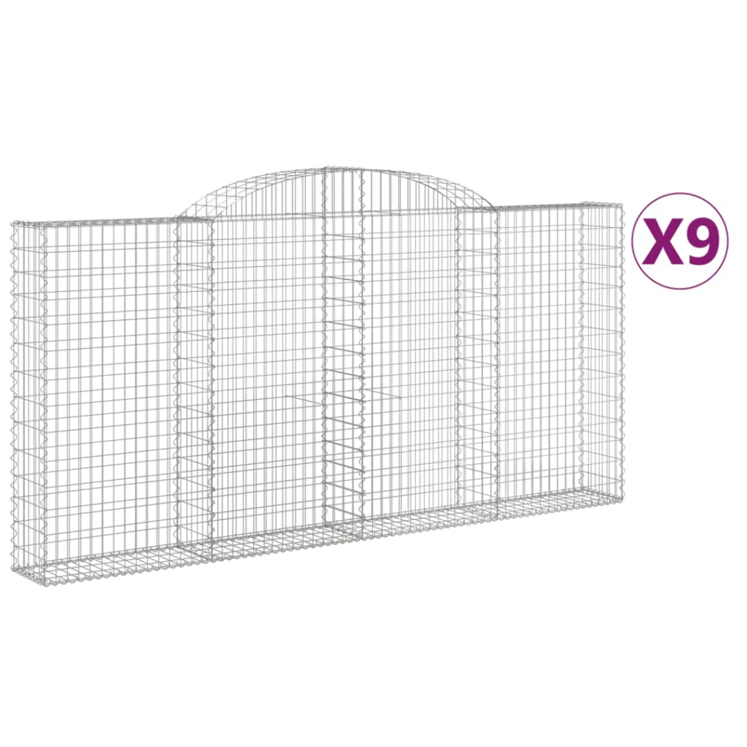 Vidaxl Gabionen Mit Hochbogen 9 Stk. 300x30x140/160cm Verzinktes Eisen günstig online kaufen