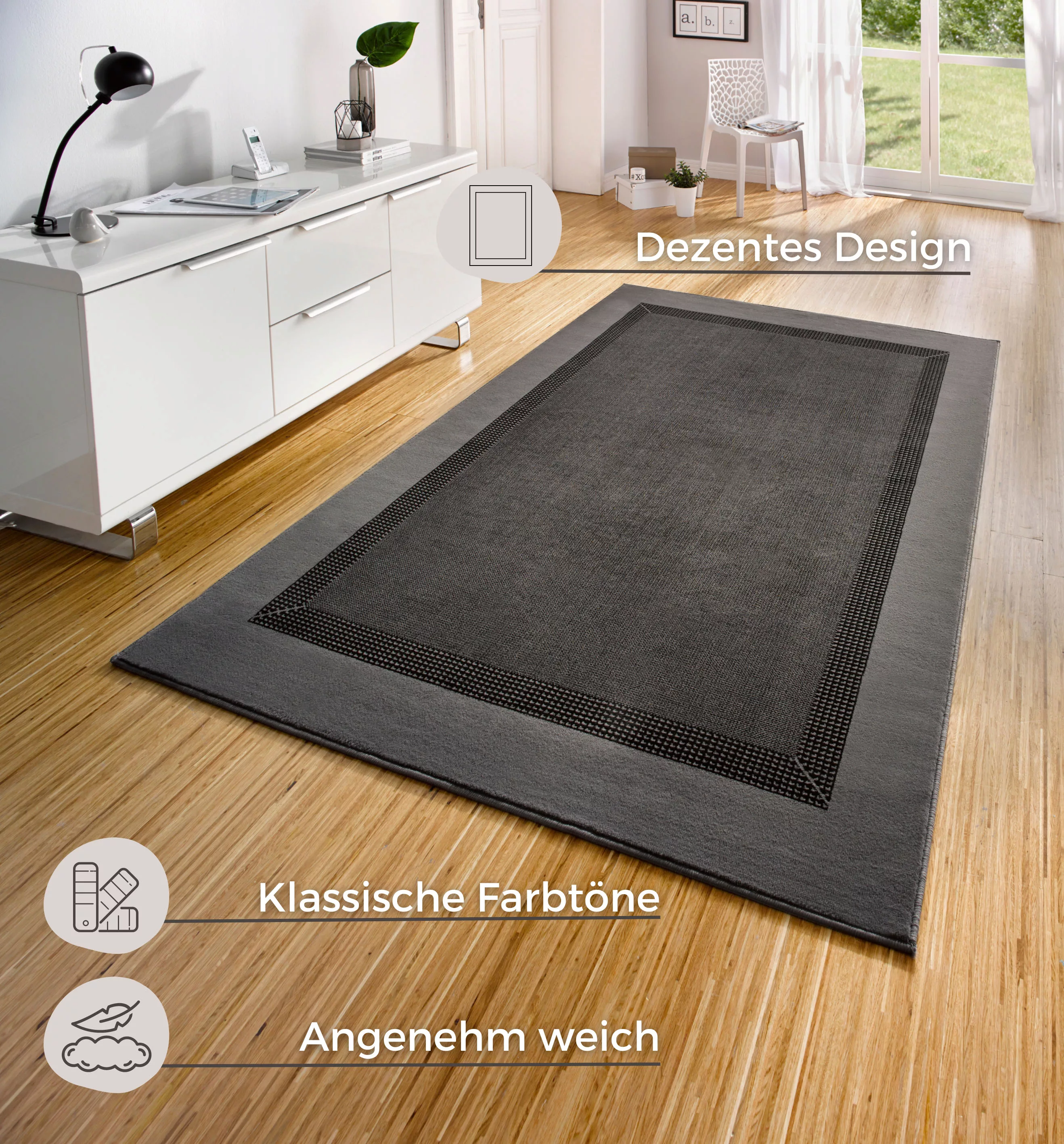 HANSE Home Teppich »Band«, rechteckig, Kurzflor, Weich, Wohnzimmer, Schlafz günstig online kaufen