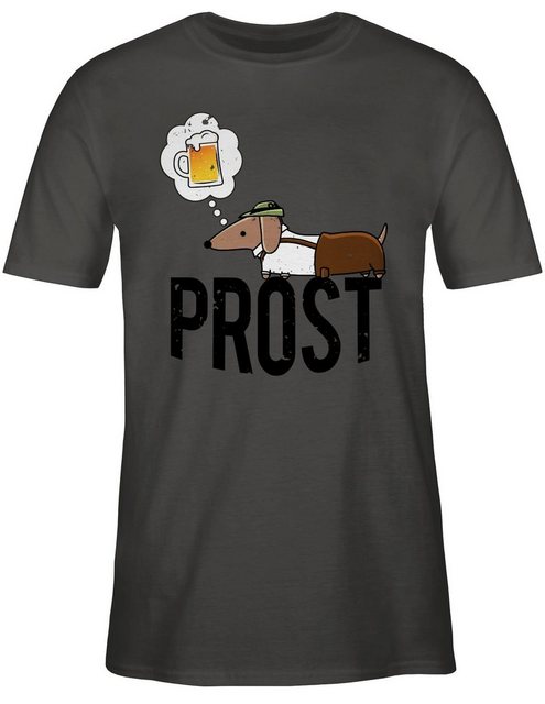 Shirtracer T-Shirt Prost mit Dackel und Bier Vintage Mode für Oktoberfest H günstig online kaufen